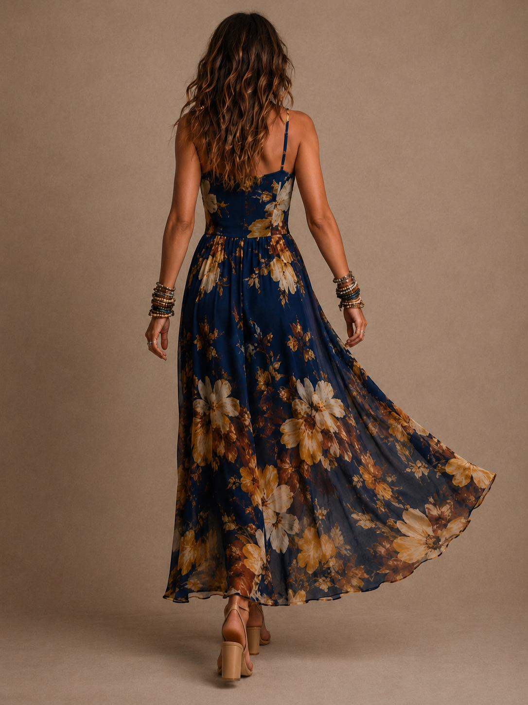 Dulce - Vestido largo floral con tirantes