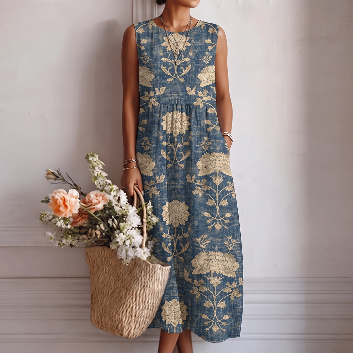 Alberte - Vestido midi floral clásico